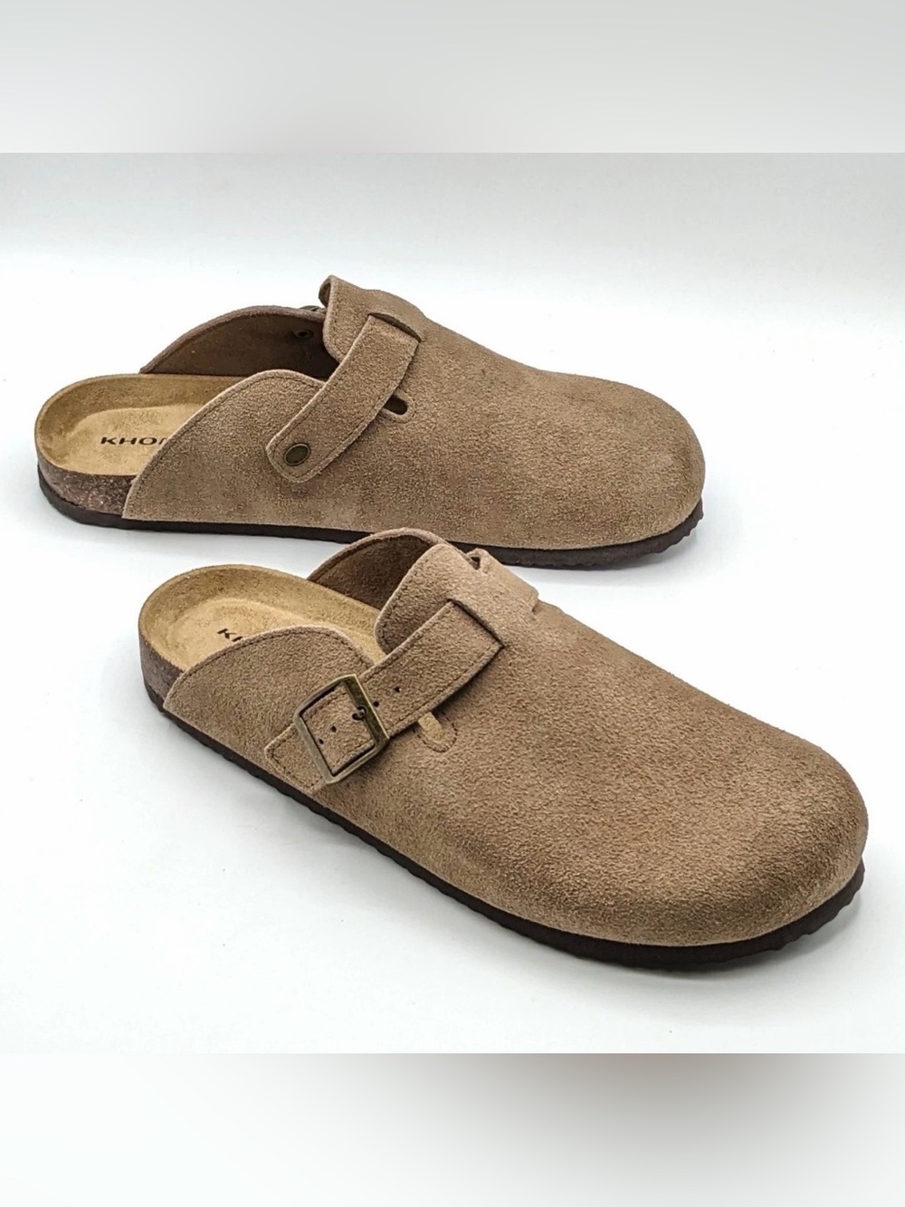 Khombu Men’s Damian Slip On Mule Shoes Taupe Suede Size 10 M